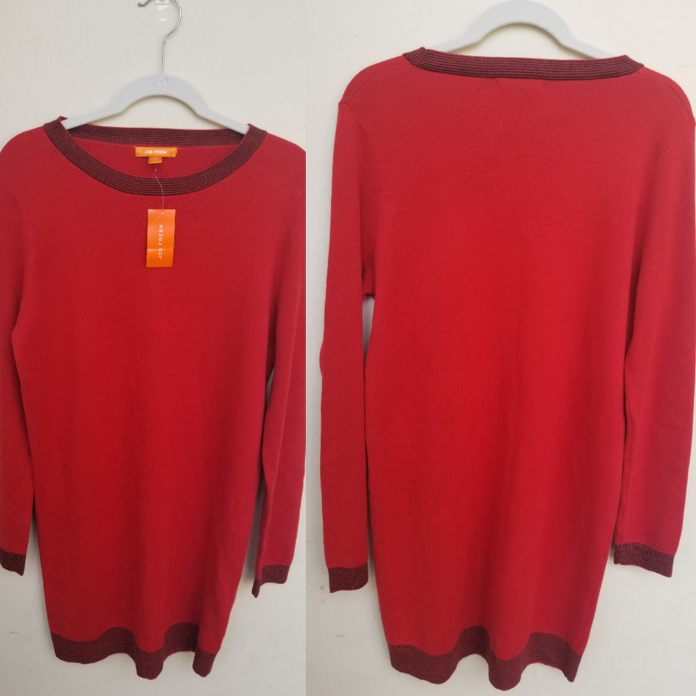 Red dress Joe's Fresh Sweater Red with Scoop Neck - Picture 5 of 11